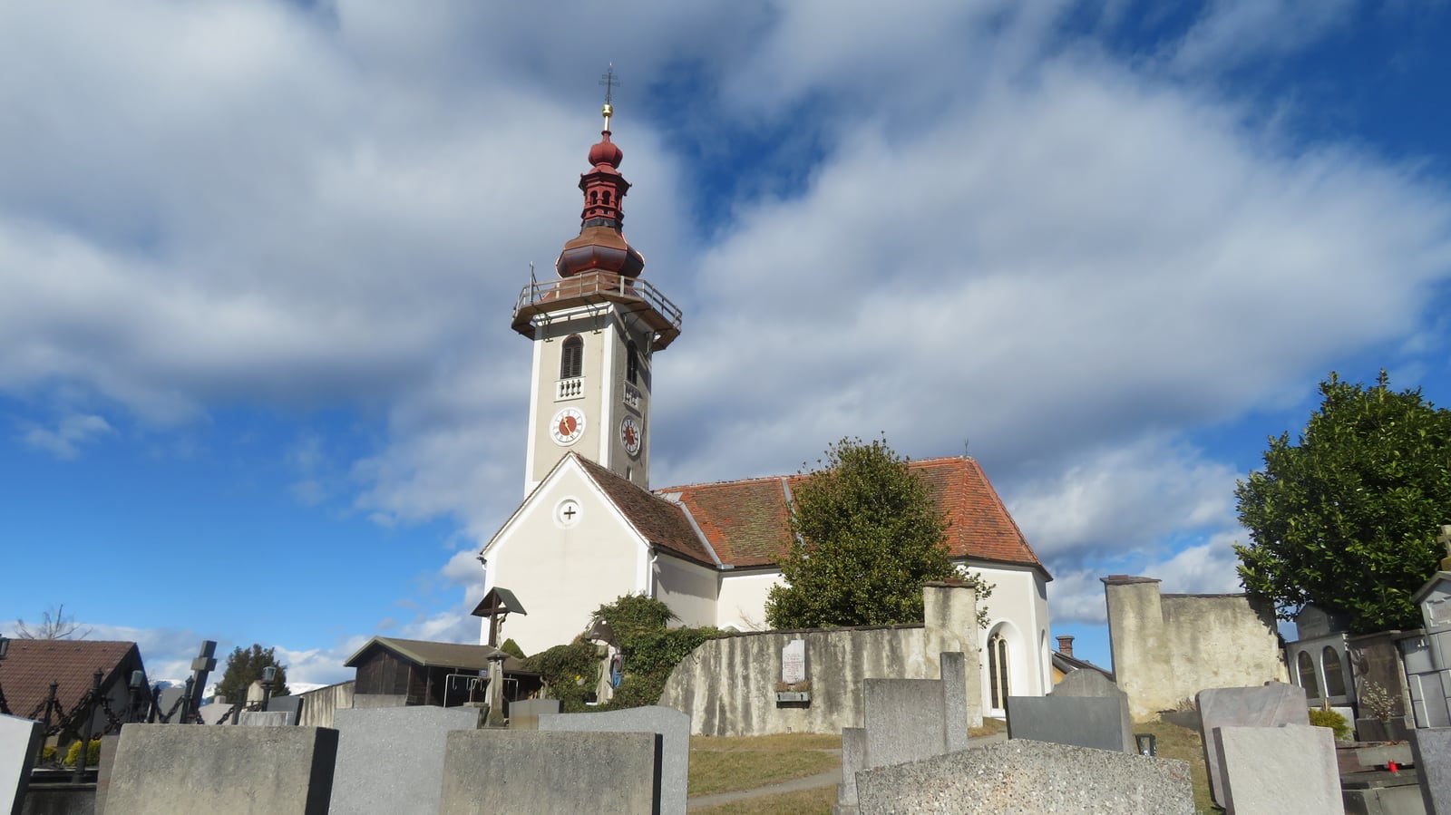 Standortansicht von Pfarrkirche St Oswald ob Plankenwarth in Sankt Oswald bei Plankenwarth
